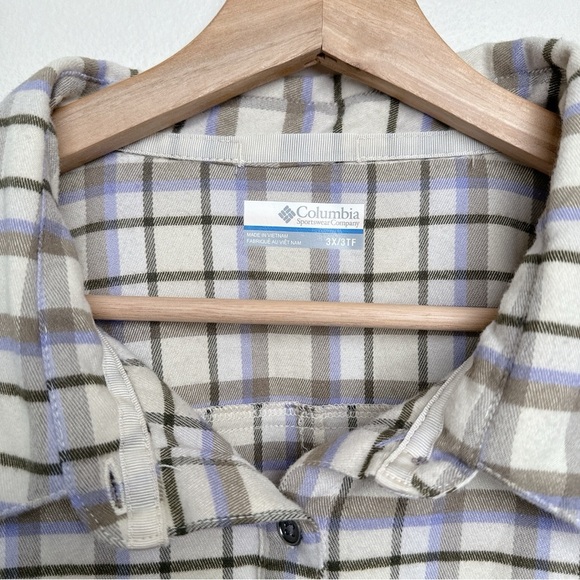 Columbia Womens Size 3X Bryce Canyon Stretch Chalk Plaid Omni Tech Button Shirt. - Picture 11 of 15